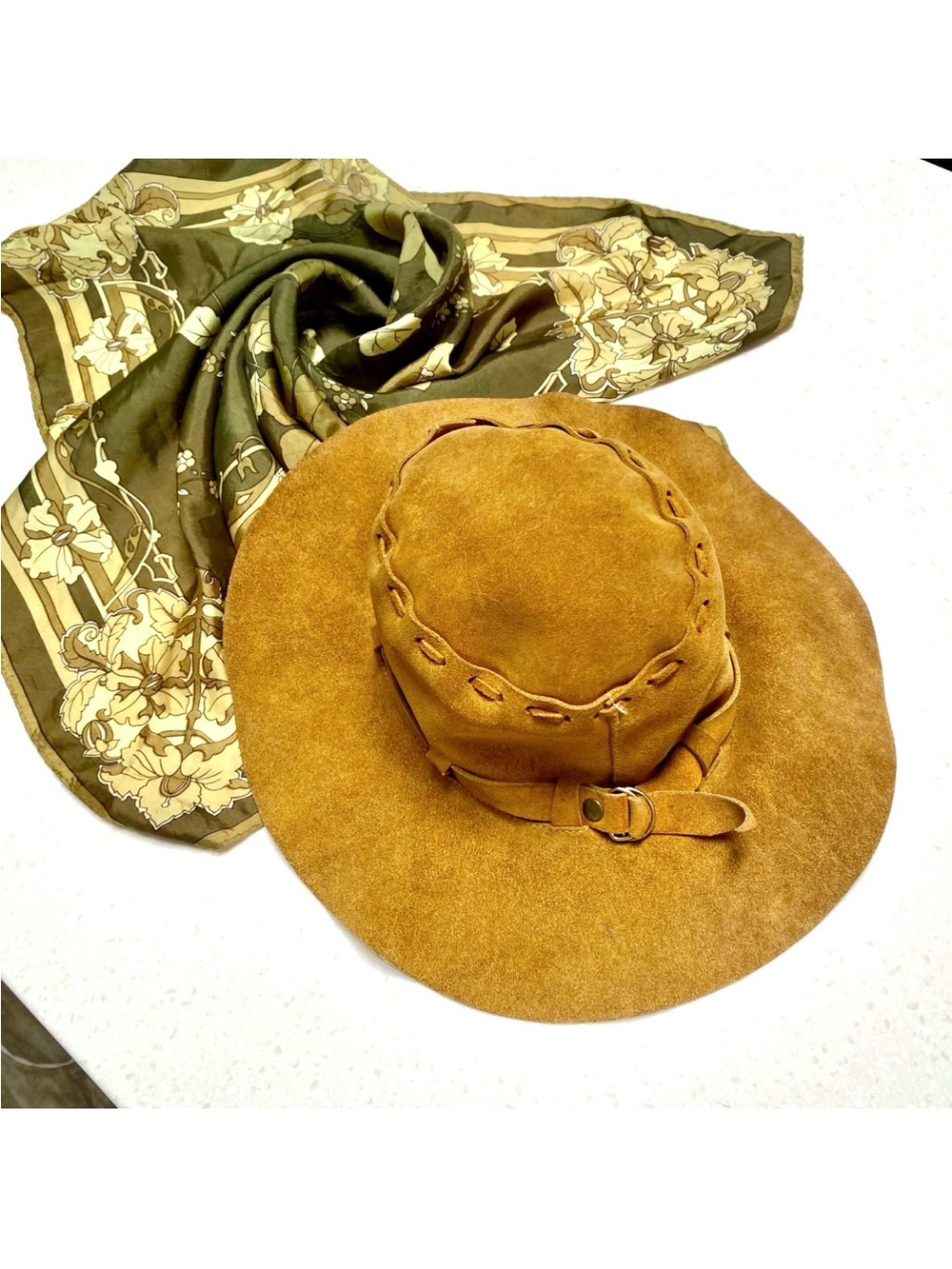 Suede Wide-Brim bucket boho Hat cottagecore farmhouse prairie Country beach vibe